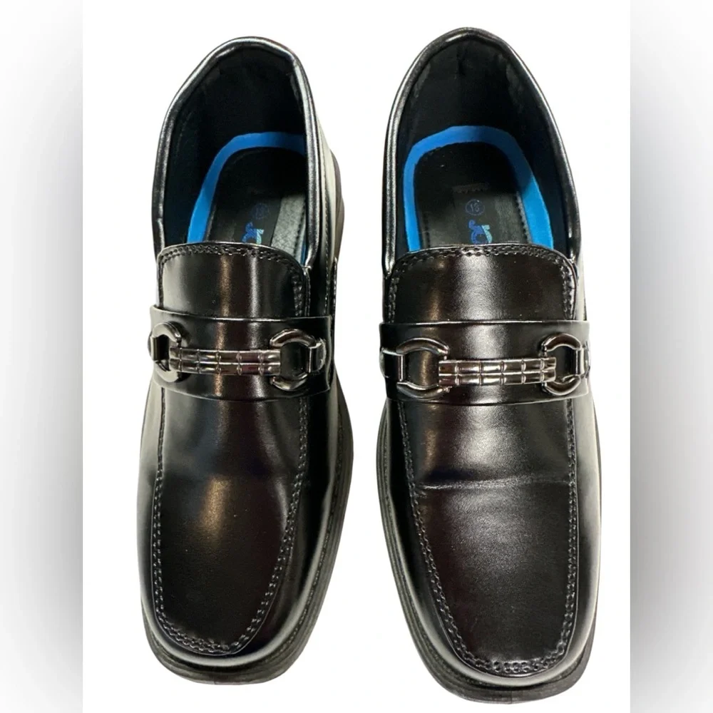 Josmo Boys Slip-On Dress Shoes with Metal Accent Black Size 13 Preowned